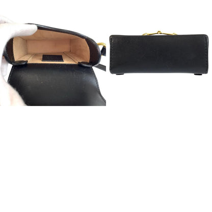 Gucci Horsebit Black Gold Leather Shoulder Bag Pochette — view 9