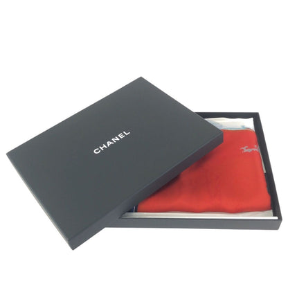 Chanel Large Car Blue White Red Silk Scarf Shawl — view 5