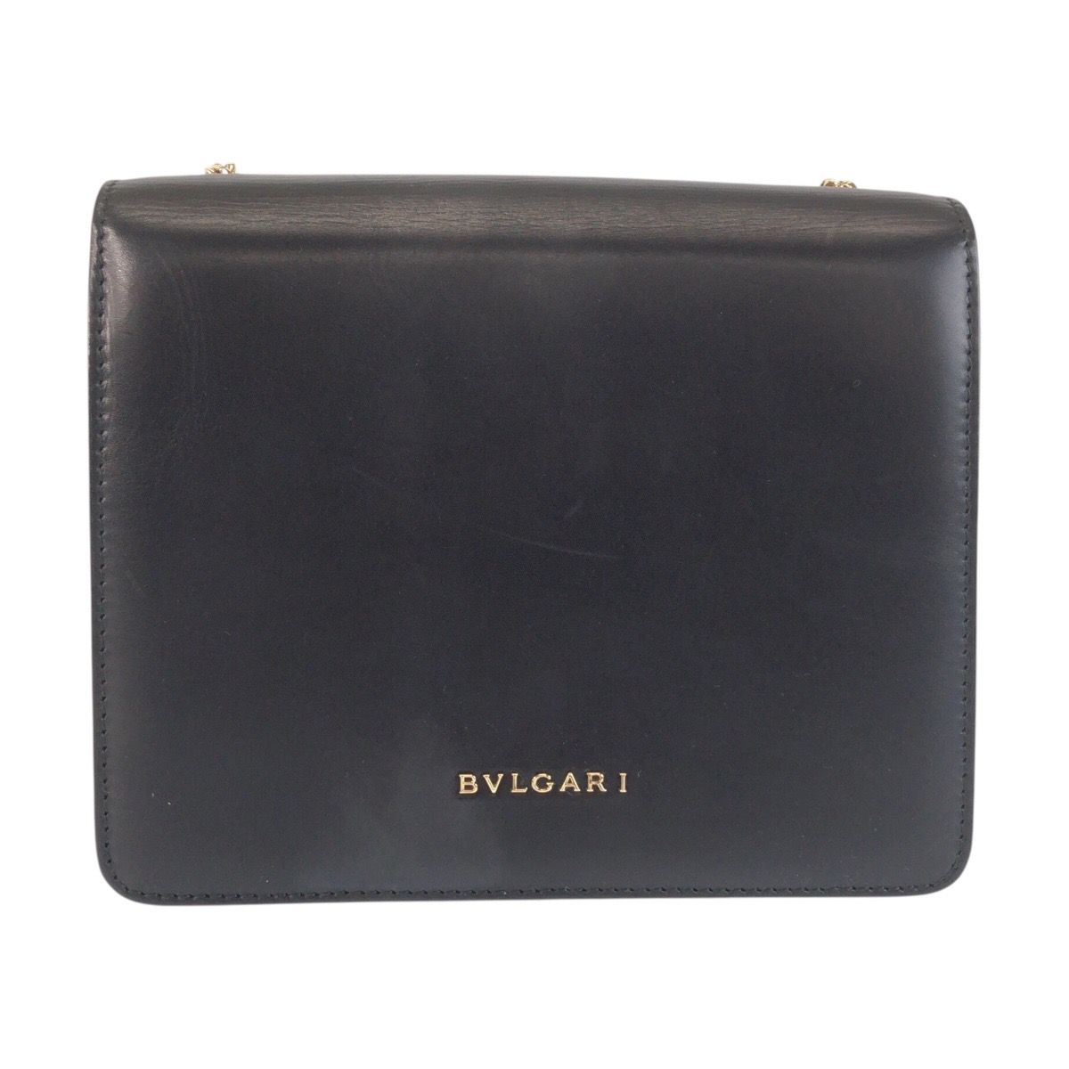 Bvlgari Black Leather Plastic Chain Shoulder Bag Pochette — view 2