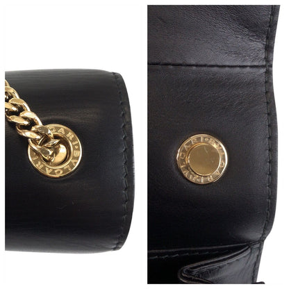 Bvlgari Black Leather Plastic Chain Shoulder Bag Pochette — view 5