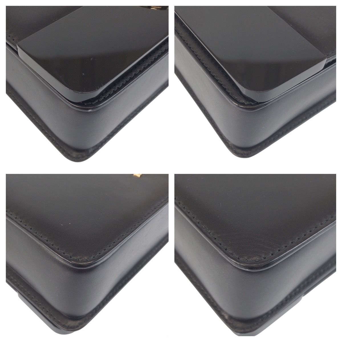 Bvlgari Black Leather Plastic Chain Shoulder Bag Pochette — view 3