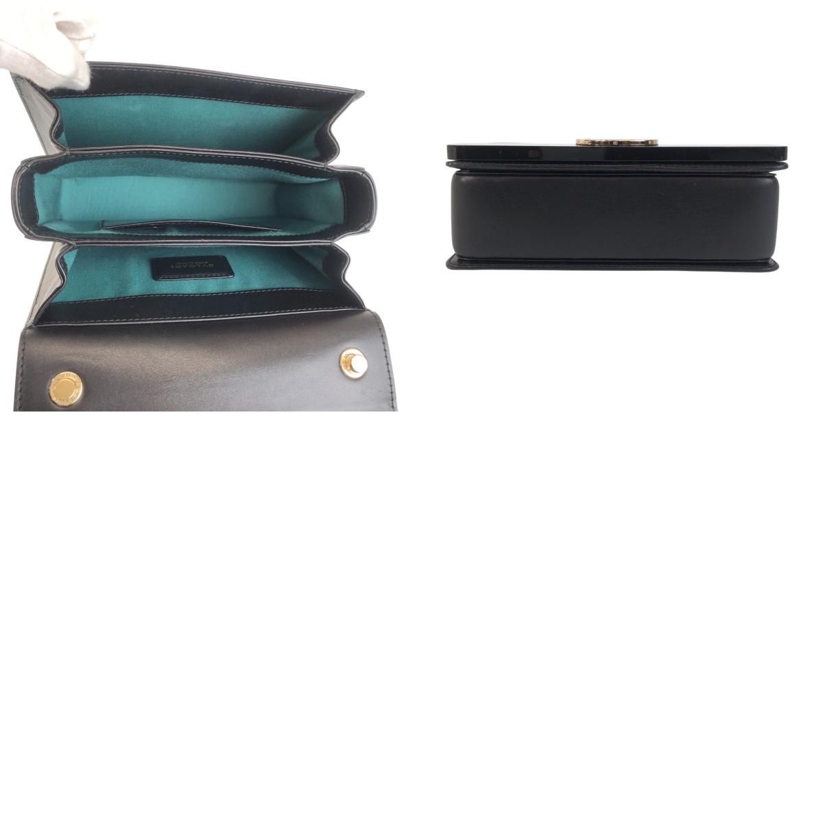 Bvlgari Black Leather Plastic Chain Shoulder Bag Pochette — view 9