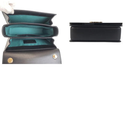 Bvlgari Black Leather Plastic Chain Shoulder Bag Pochette — view 9