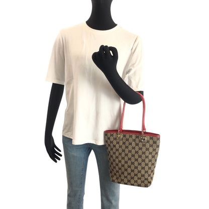 Gucci Navy Red Gold GG Canvas 002 Tote — view 6