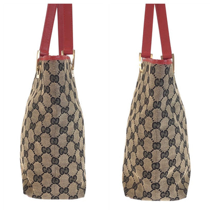 Gucci Navy Red Gold GG Canvas 002 Tote — view 7