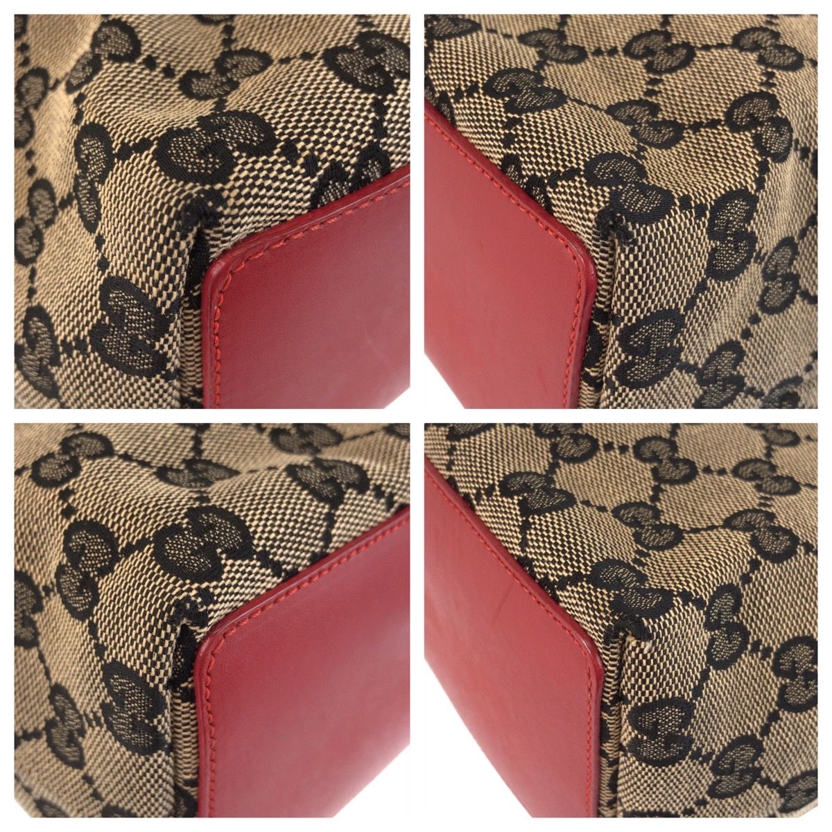 Gucci Navy Red Gold GG Canvas 002 Tote — view 3