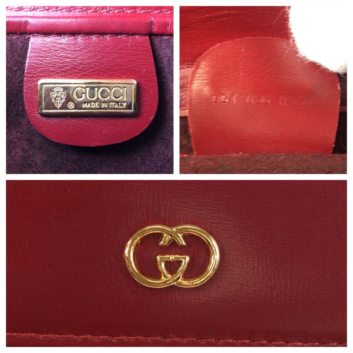 Gucci Vintage Interlocking Red Wine Leather Chain Shoulder Bag — view 4