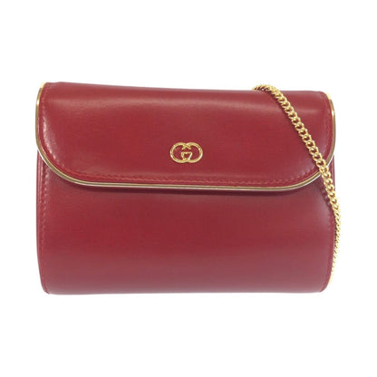 Gucci Vintage Interlocking Red Wine Leather Chain Shoulder Bag