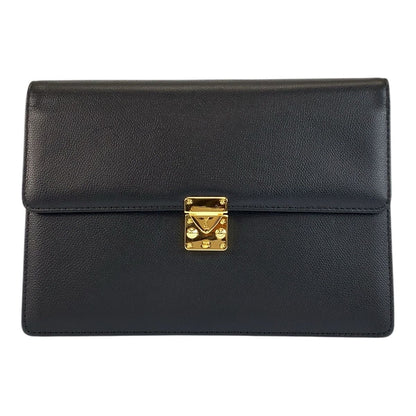 Saint Laurent Yves Vintage YSL Black Gold Clutch