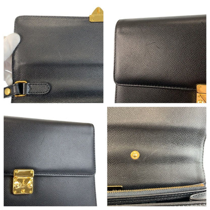 Saint Laurent Yves Vintage YSL Black Gold Clutch — view 5