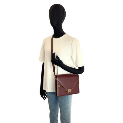 Cartier Vintage Must Line Bordeaux Gold Leather Shoulder Bag Pochette — view 7