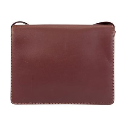 Cartier Vintage Must Line Bordeaux Gold Leather Shoulder Bag Pochette — view 2