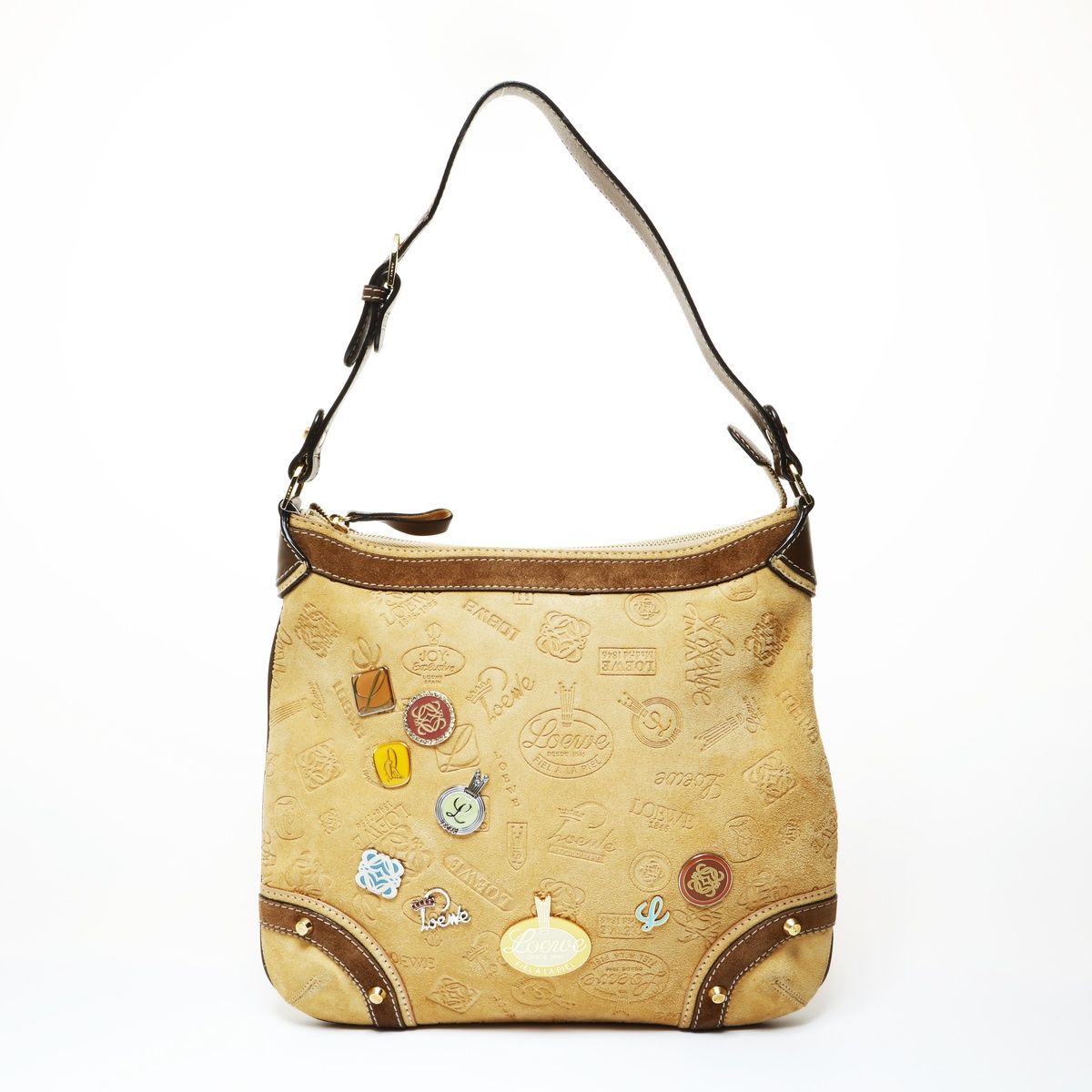Loewe Shoulder Bag Anniversary Limited Edition Suede Sari Logo