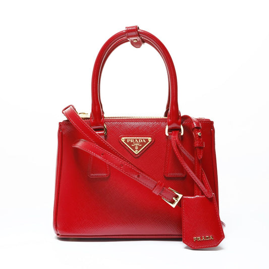 Prada Shoulder Bag Saffiano Leather Patent 2-Way