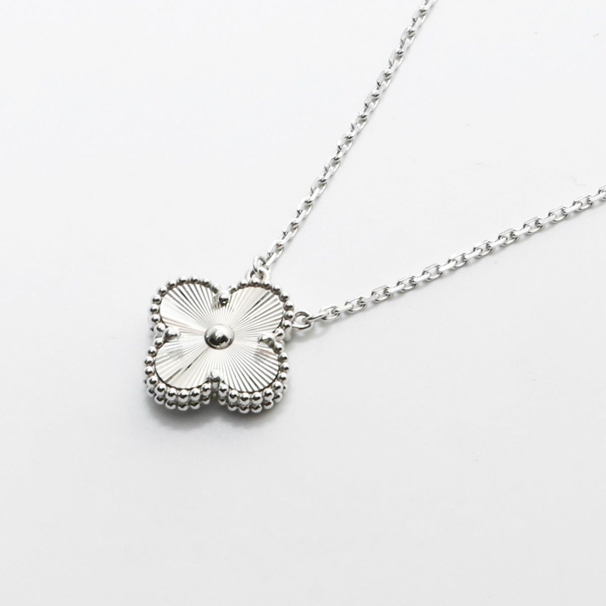 Van Cleef & Arpels Necklace Alhambra Guilloche White Gold — view 2