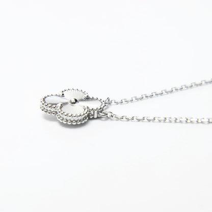 Van Cleef & Arpels Necklace Alhambra Guilloche White Gold — view 4