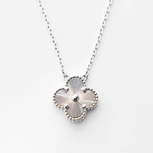 Van Cleef & Arpels Necklace Alhambra Guilloche White Gold