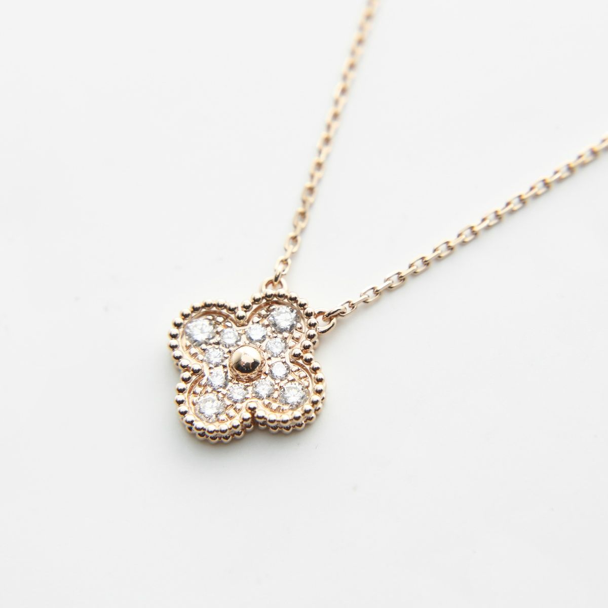 Van Cleef & Arpels Necklace Alhambra Diamond Pink Gold — view 2