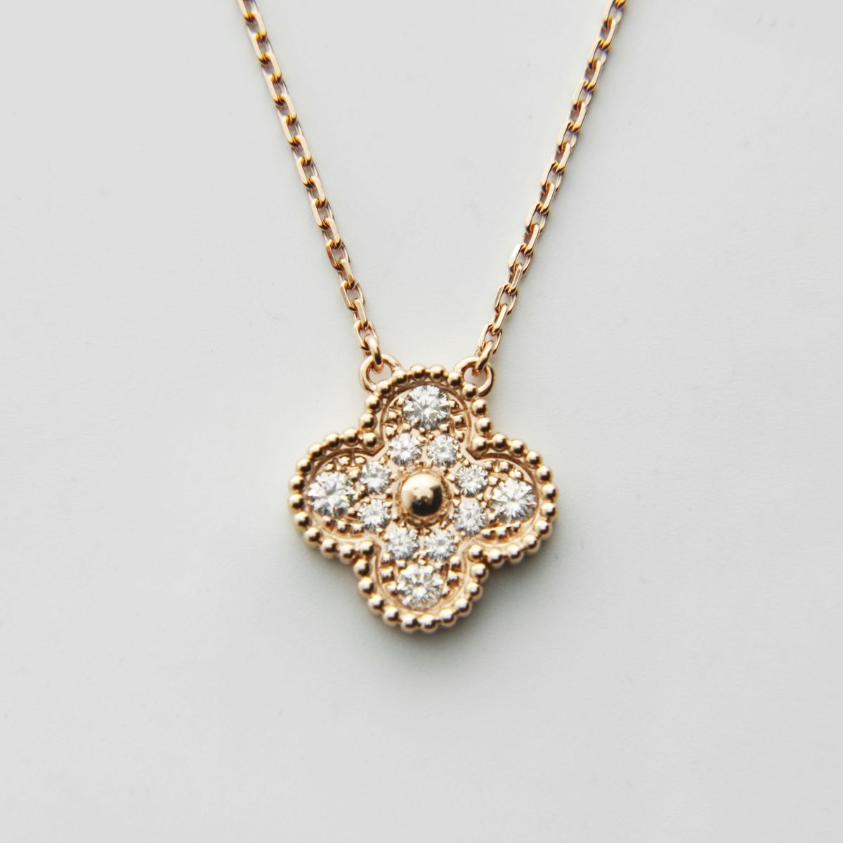 Van Cleef & Arpels Necklace Alhambra Diamond Pink Gold