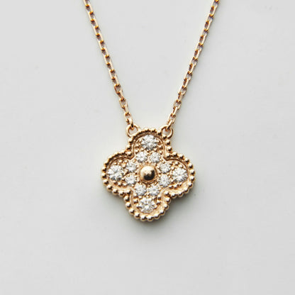 Van Cleef & Arpels Necklace Alhambra Diamond Pink Gold