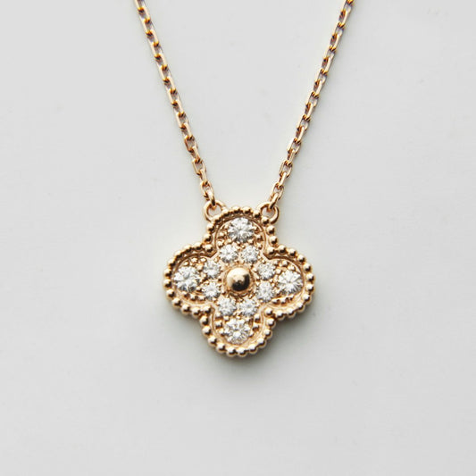 Van Cleef & Arpels Necklace Alhambra Diamond Pink Gold