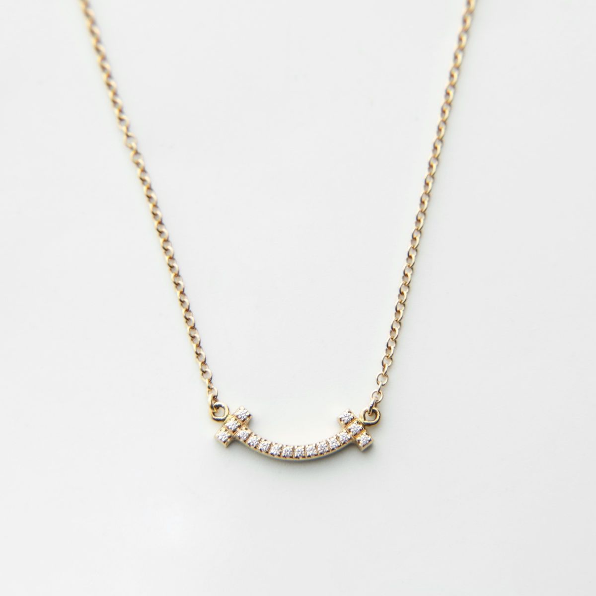 Tiffany & Co Necklace T Smile Mini Diamond