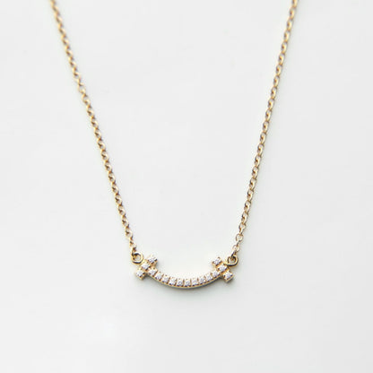 Tiffany & Co Necklace T Smile Mini Diamond