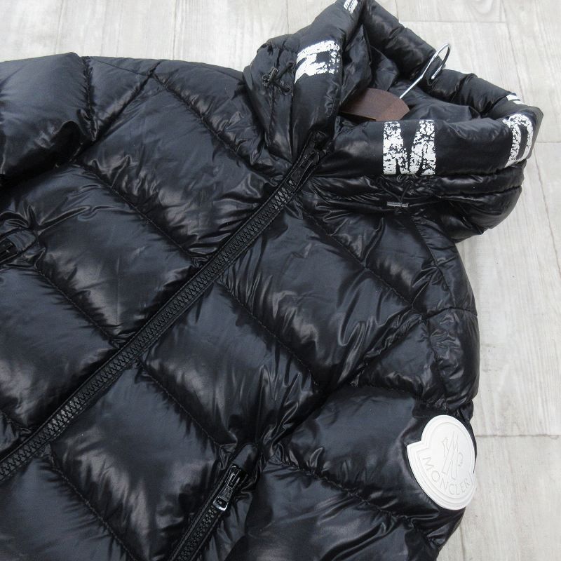 Moncler 1 Dubois Down Jacket Logo Print Black White Outer Japan Co Ltd — view 6