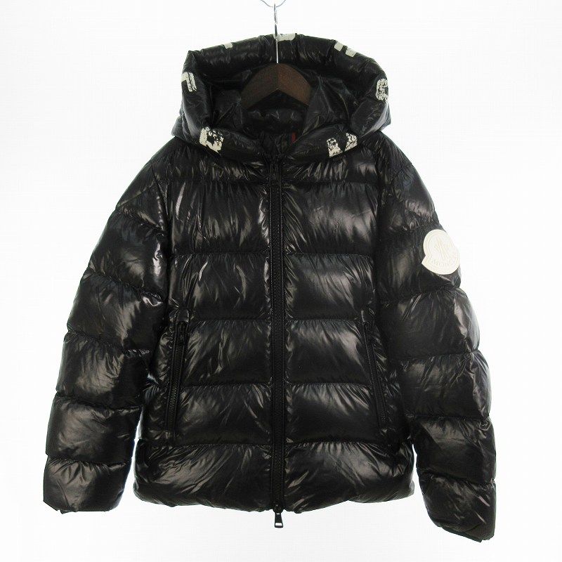 Moncler 1 Dubois Down Jacket Logo Print Black White Outer Japan Co Ltd