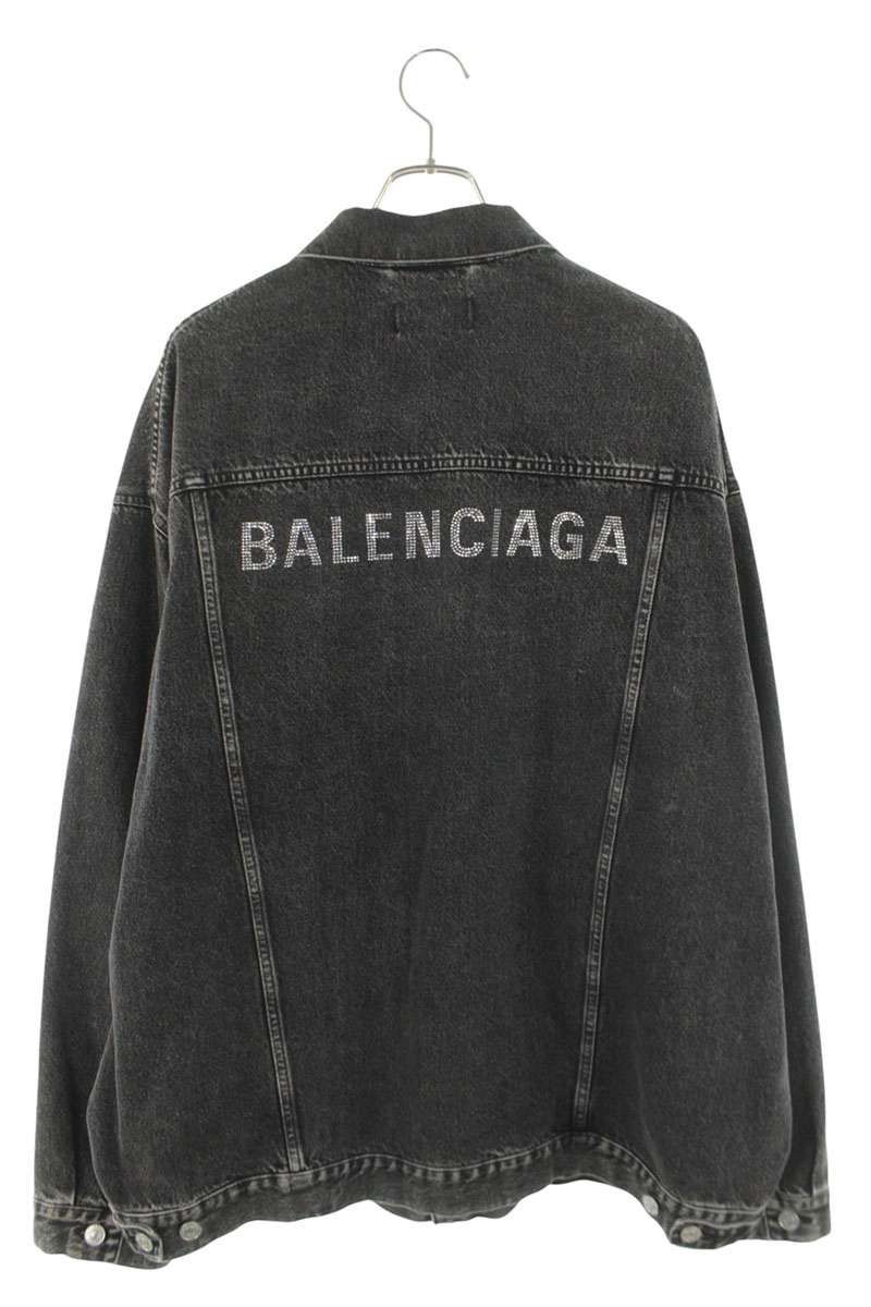 Balenciaga Line Stone Decoration Back Logo Oversize Denim Jacket — view 2