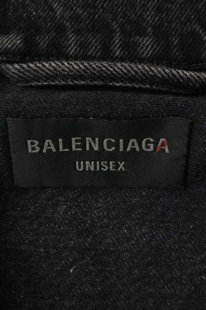 Balenciaga Line Stone Decoration Back Logo Oversize Denim Jacket — view 3