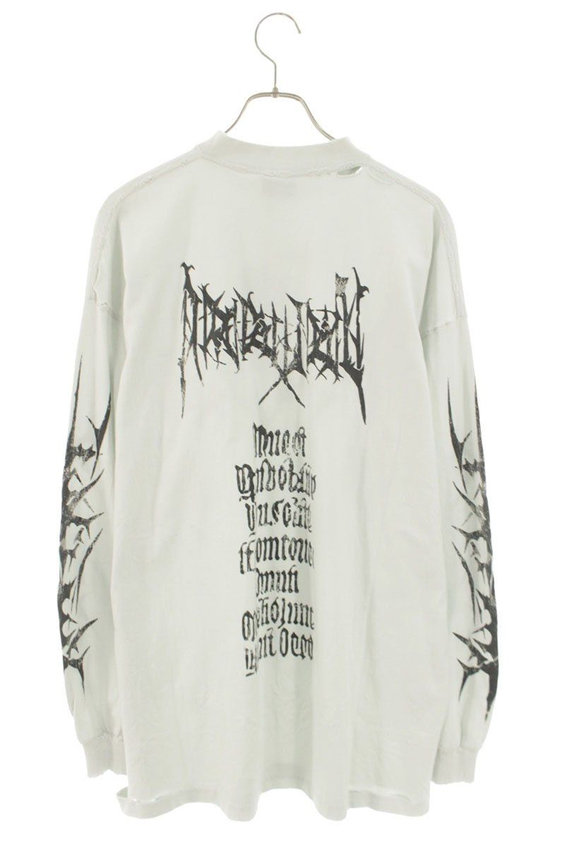 Balenciaga Metal Logo Distressed Long Sleeve Top — view 2