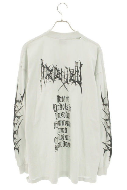 Balenciaga Metal Logo Distressed Long Sleeve Top — view 2