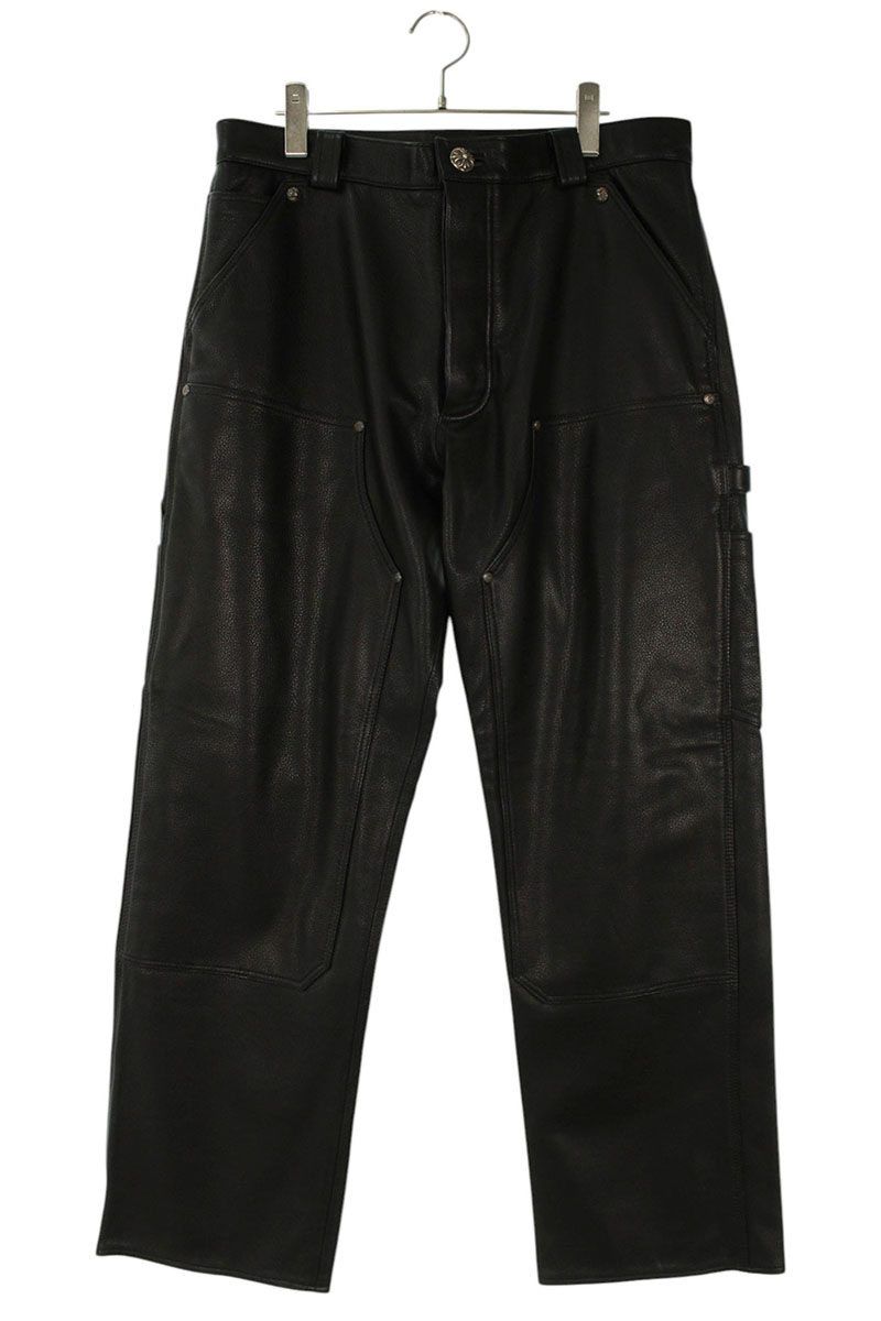 Chrome Hearts Carpenter Lthr Double Funi Leather Long Pants