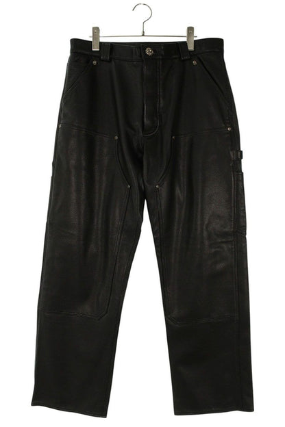 Chrome Hearts Carpenter Lthr Double Funi Leather Long Pants
