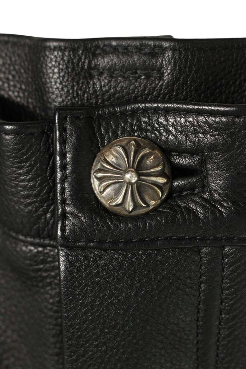 Chrome Hearts Carpenter Lthr Double Funi Leather Long Pants — view 3