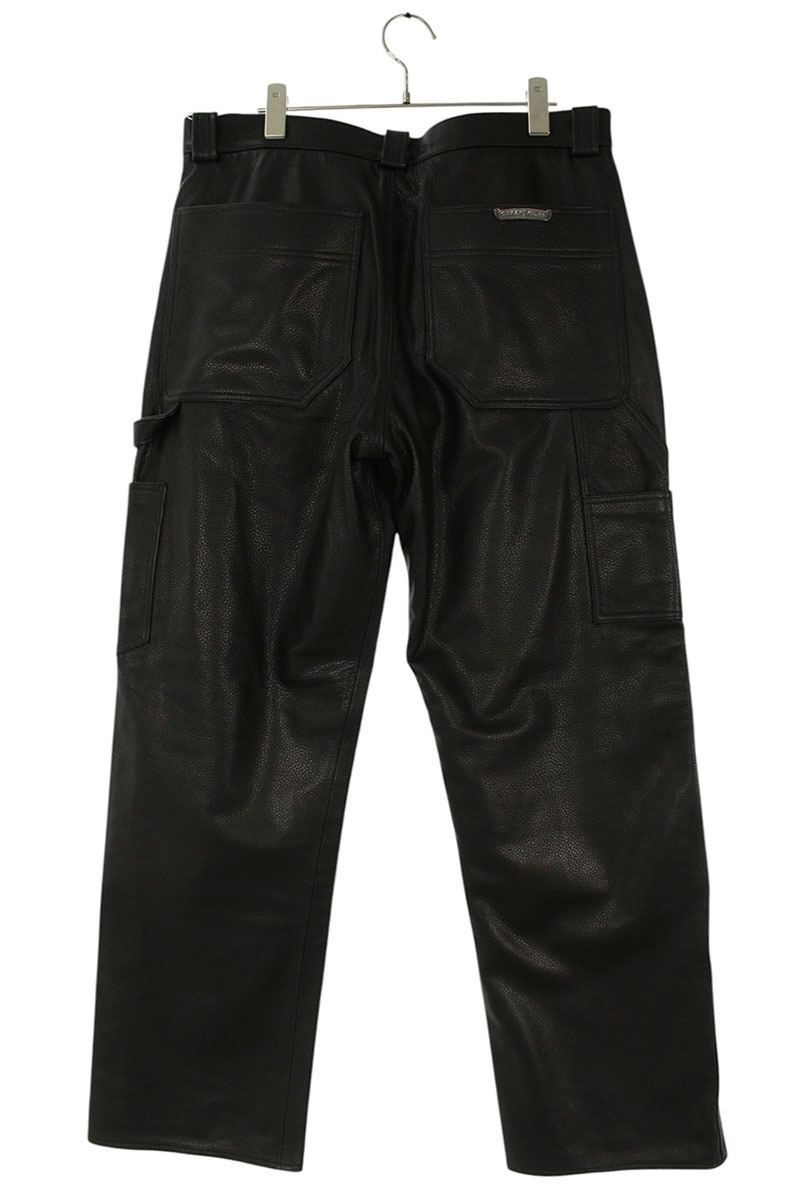 Chrome Hearts Carpenter Lthr Double Funi Leather Long Pants — view 2