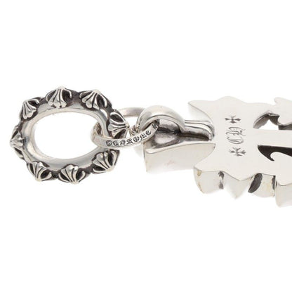 Chrome Hearts 3 CH Crs Lrg Triple CH Cross Large Silver Necklace Top — view 4
