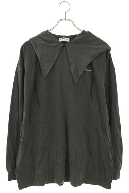 Balenciaga Wrinkled Logo Collar Hoodie