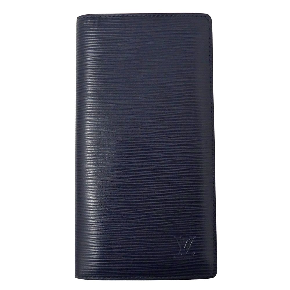 Louis Vuitton Wallet Epi Portefeuille Brazza Blue Marine Bifold