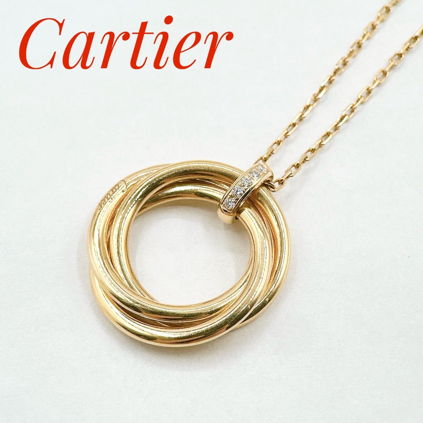 Cartier Trinity Diamond Pink Gold Necklace 42 cm