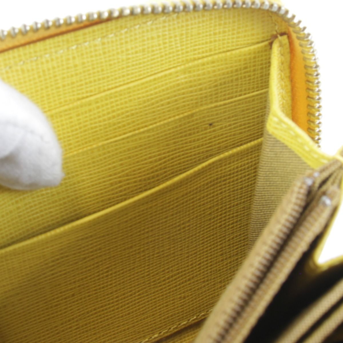Fendi Zucca Zip Around Boxed Wallet Leather Yellow Brown — view 9