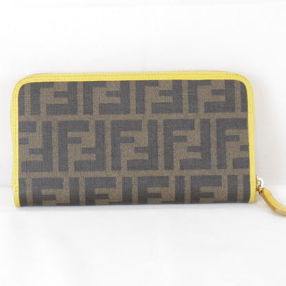 Fendi Zucca Zip Around Boxed Wallet Leather Yellow Brown — view 2