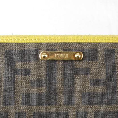 Fendi Zucca Zip Around Boxed Wallet Leather Yellow Brown — view 5