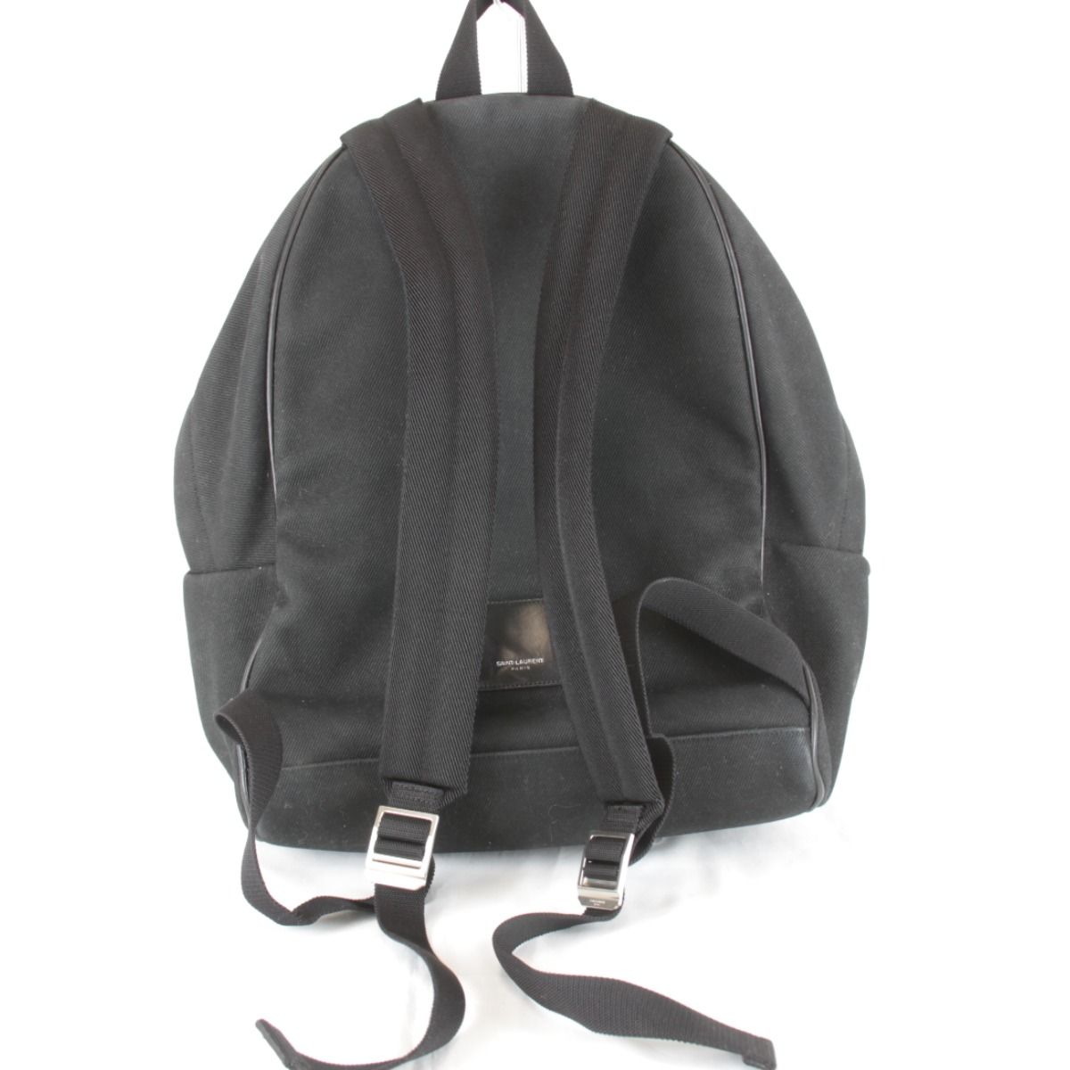 Saint Laurent Yves Studded Backpack Cotton Canvas Black — view 2