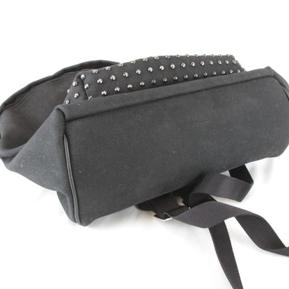 Saint Laurent Yves Studded Backpack Cotton Canvas Black — view 4