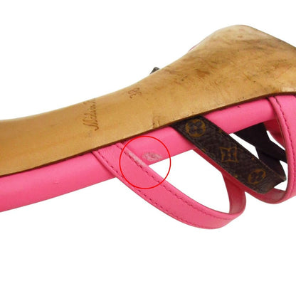 Louis Vuitton Sandals Monogram Strap Pin Heels Mules Shoes Pink — view 8