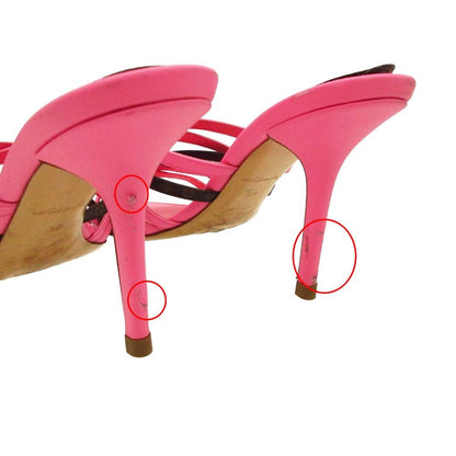 Louis Vuitton Sandals Monogram Strap Pin Heels Mules Shoes Pink — view 7