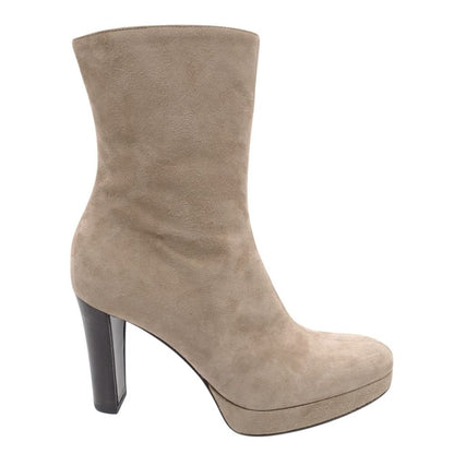 Celine Boots Suede Nubuck Side Zip Short High Heels Beige 37c — view 7