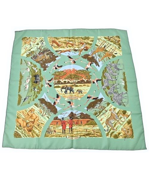 Hermes Bandana Scarf Green